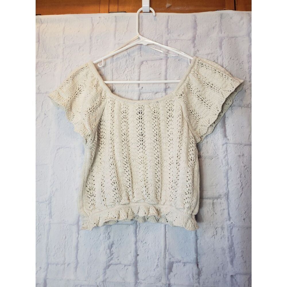NWT FRESHMAN 1996 2 Piece Crochet Knit Mini Skirt & Crop Top Large - Picture 9 of 12